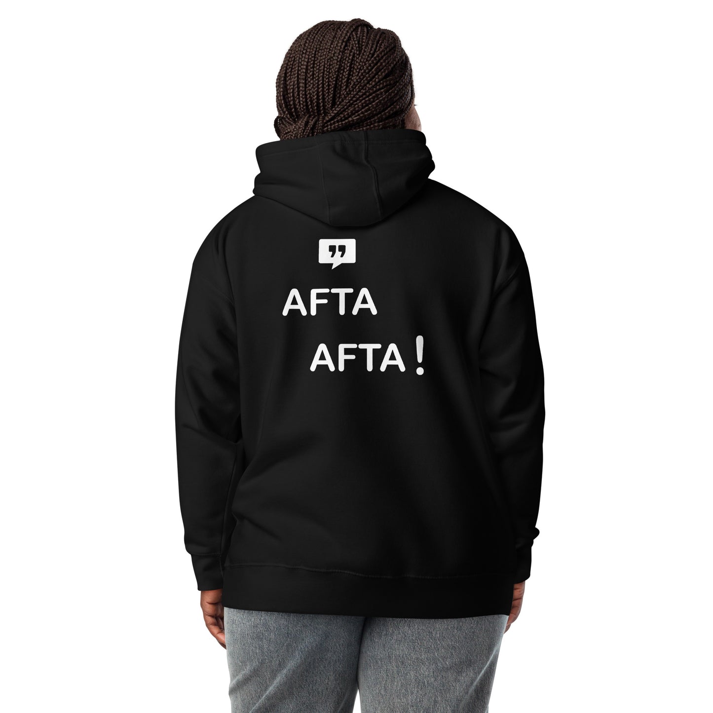 AFTA! Hoodie unisexe | Avec motif arrière | Couleurs foncées