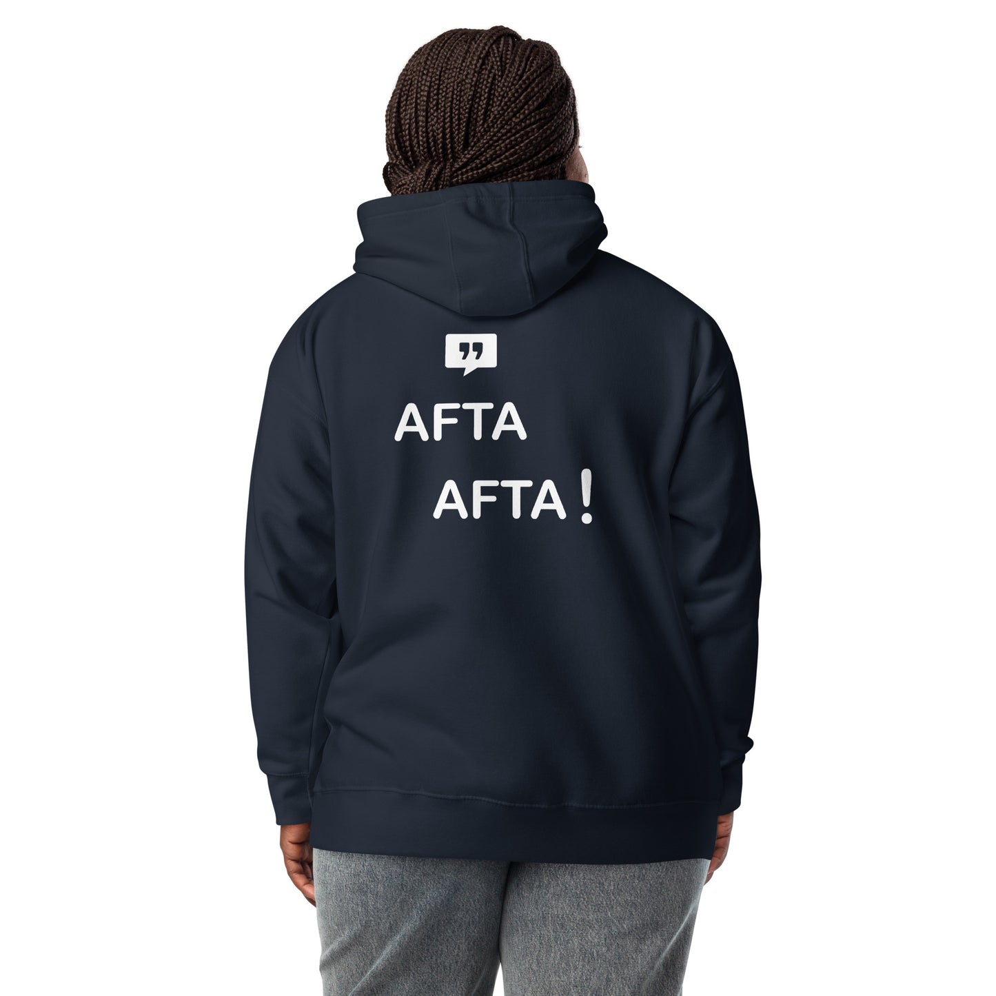 AFTA! Hoodie unisexe | Avec motif arrière | Couleurs foncées