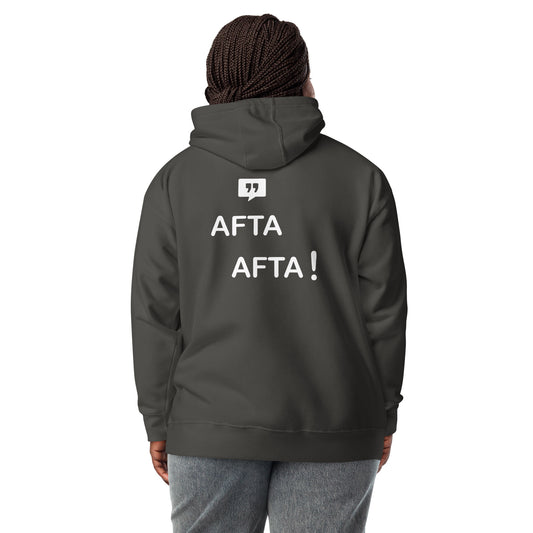 AFTA! Hoodie unisexe | Avec motif arrière | Couleurs foncées