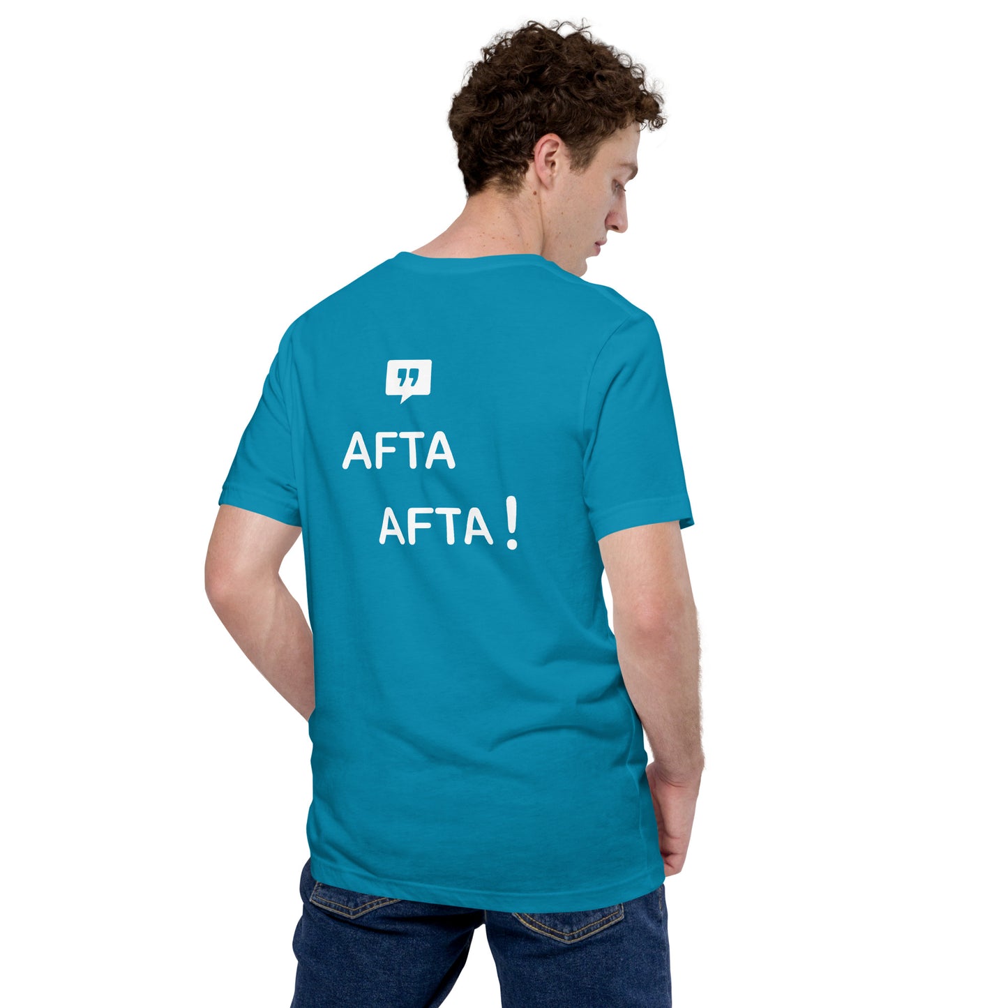 AFTA! T-shirt unisexe | Avec motif arrière | Couleurs foncées