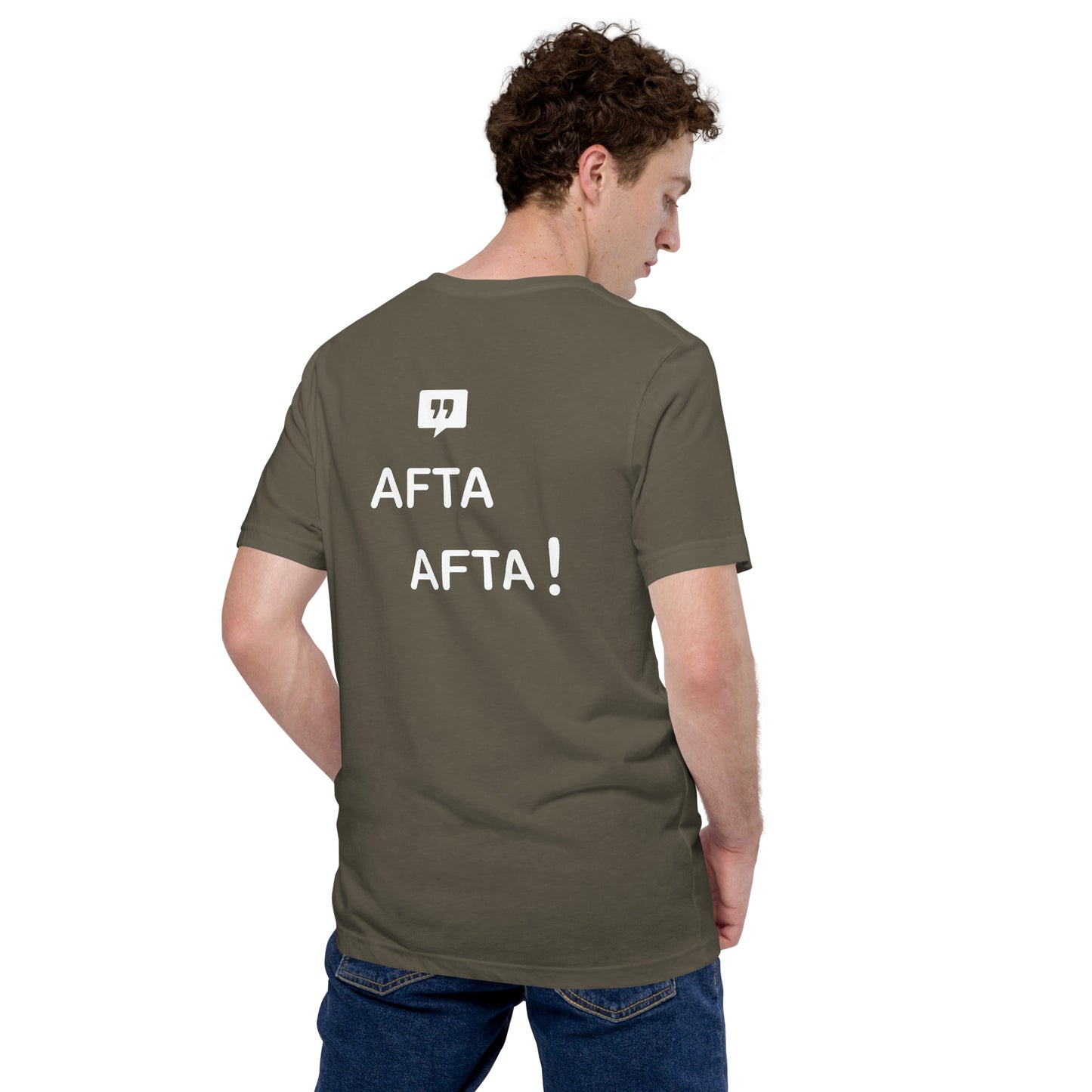 AFTA! T-shirt unisexe | Avec motif arrière | Couleurs foncées