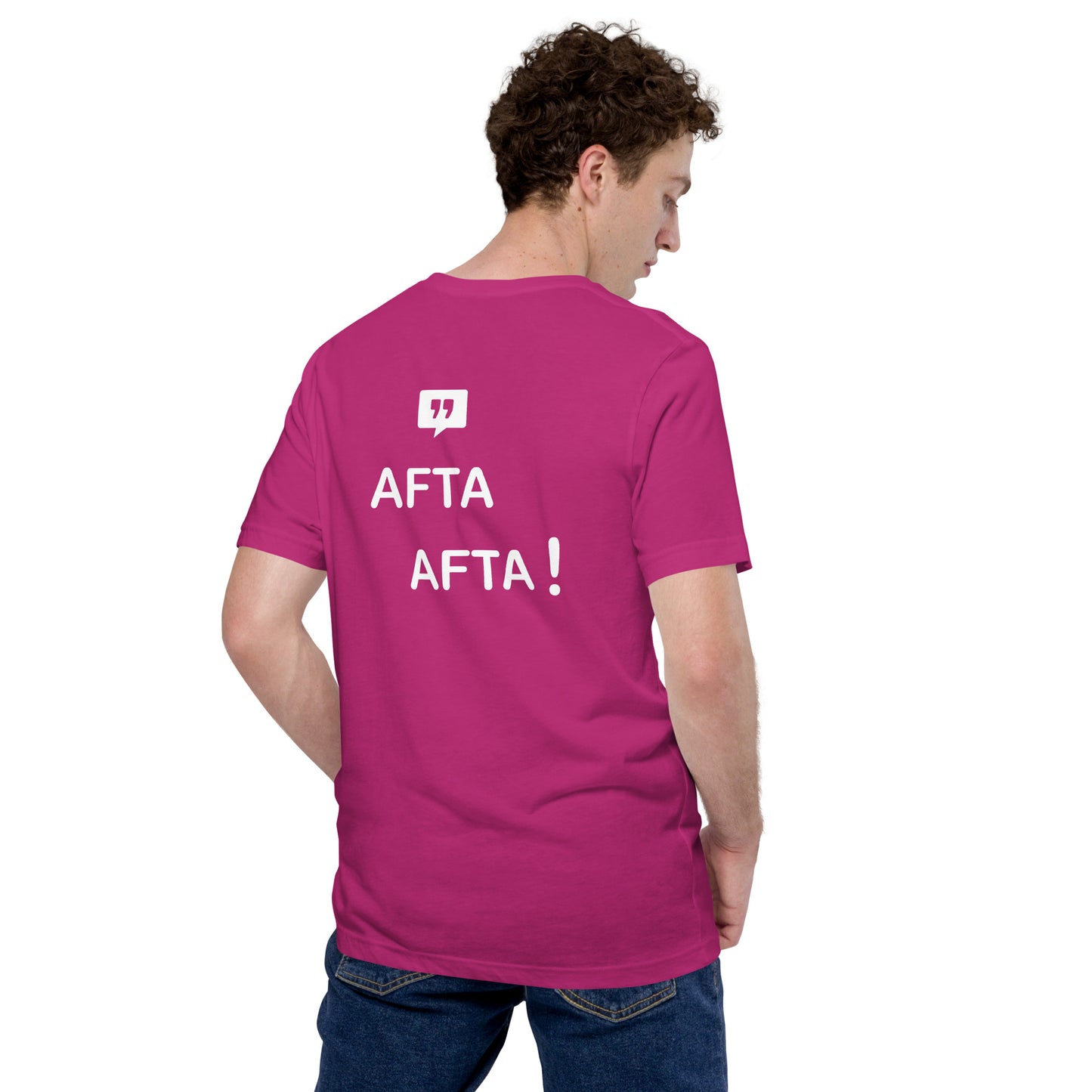 AFTA! T-shirt unisexe | Avec motif arrière | Couleurs foncées