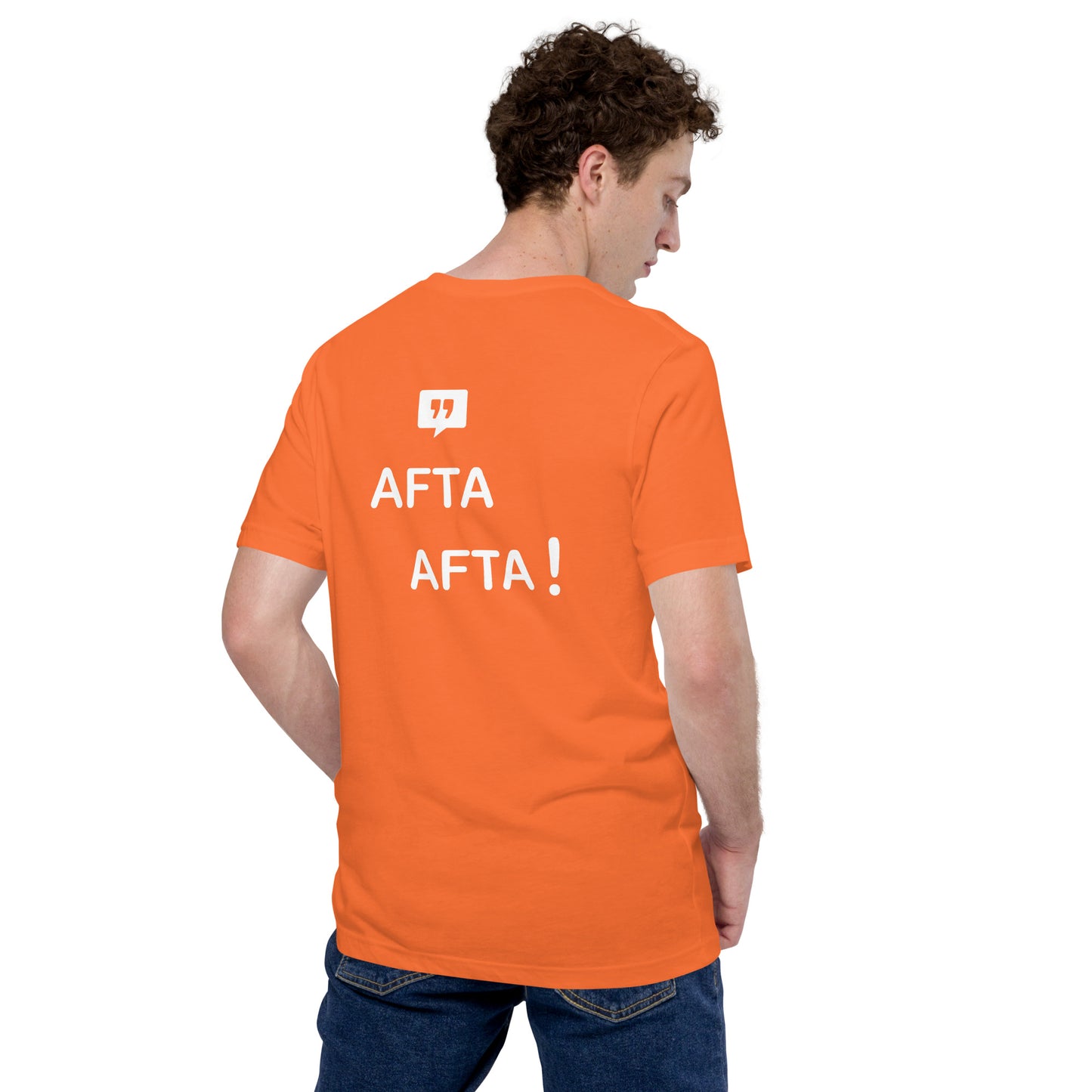 AFTA! T-shirt unisexe | Avec motif arrière | Couleurs foncées