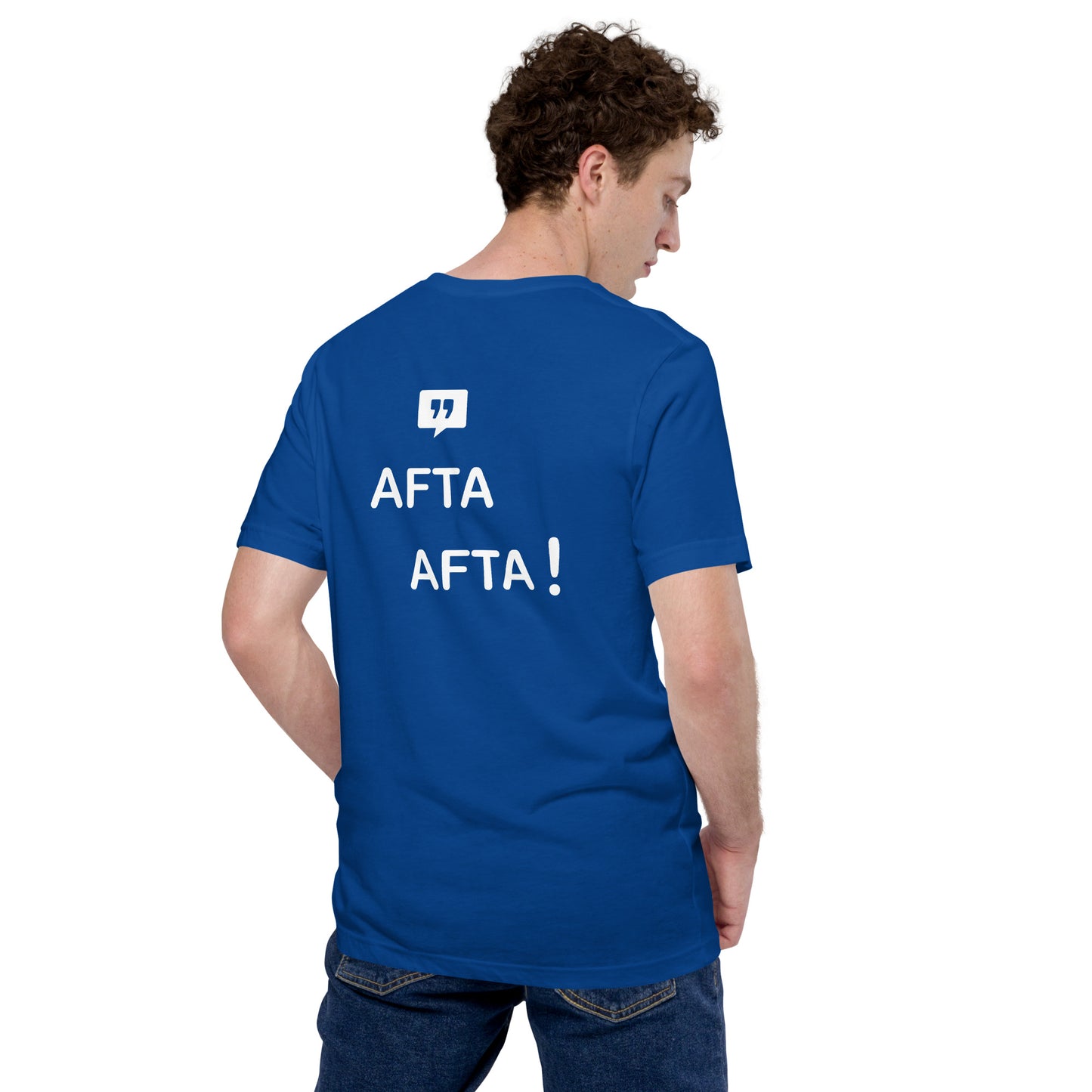 AFTA! T-shirt unisexe | Avec motif arrière | Couleurs foncées